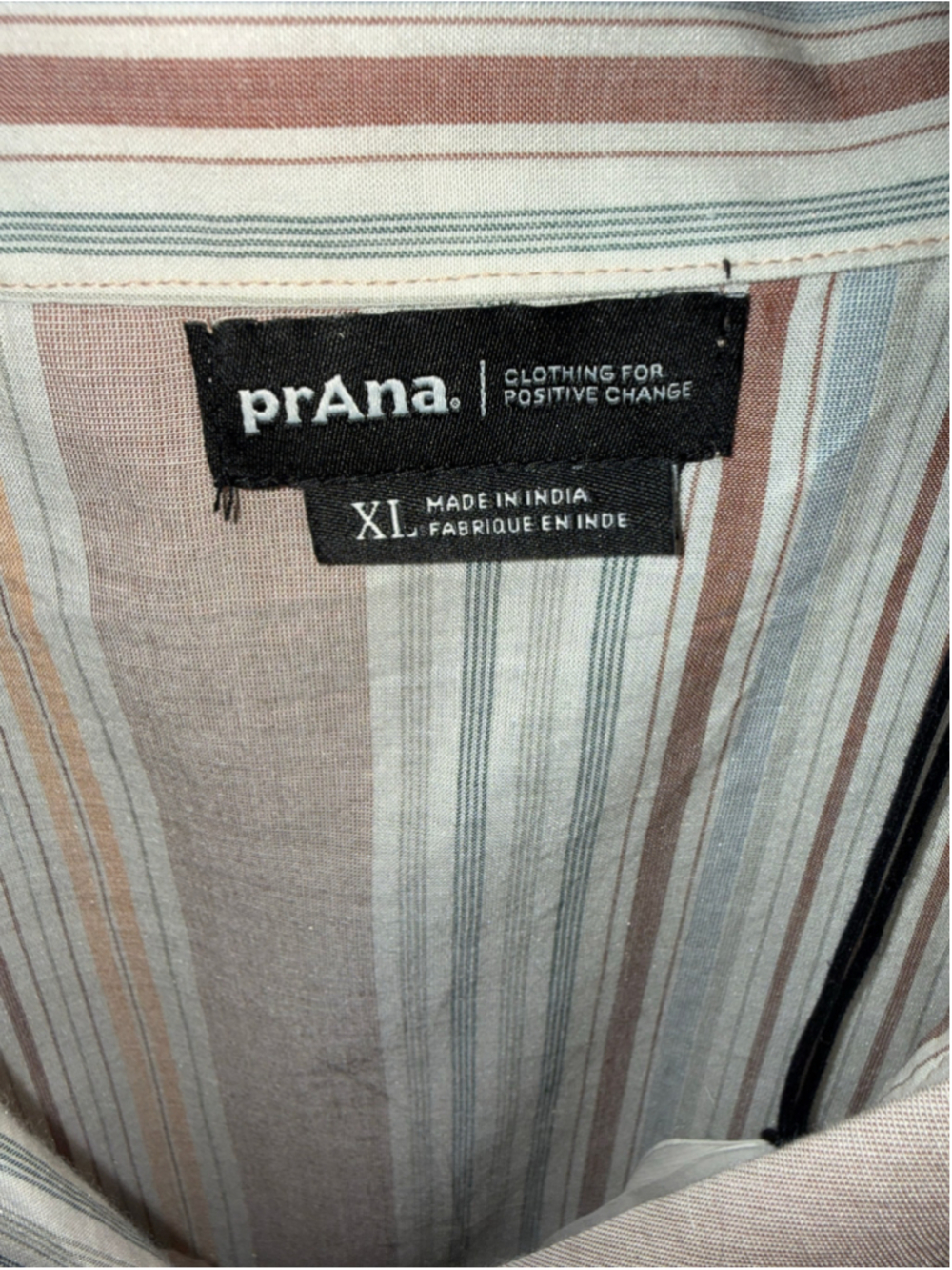 Women's prAna Iguala Cropped Button Down Camp Shirt size XL Pink Beige Boxy 90’s - Picture 12 of 15